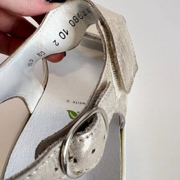 Waldlaufer Sina Metallic Silver Leather Comfort Sandals - Picture 8 of 8